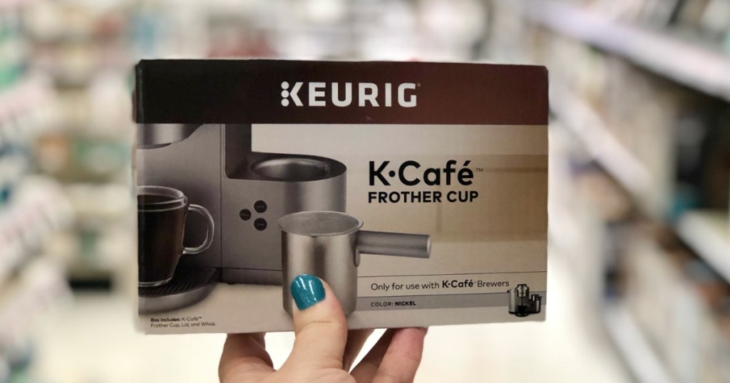 hand holding Keurig K-Cafe Frother Cup