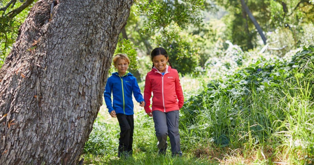 two kids wearing softshell jackets