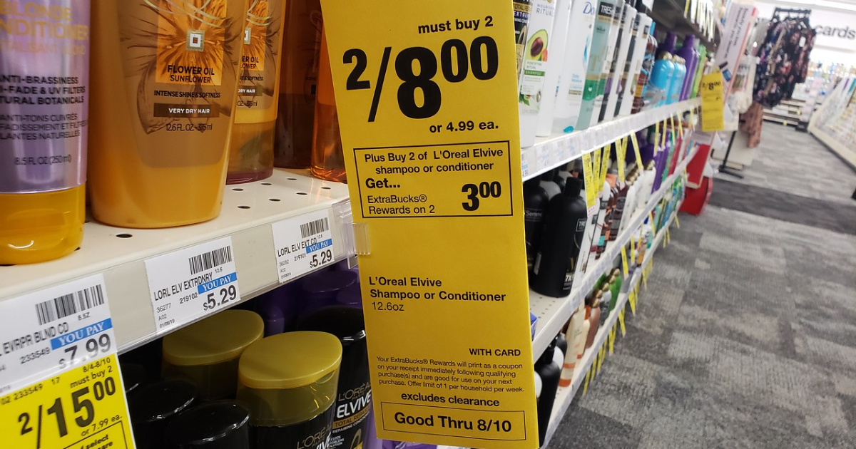 l'oreal elvive pricing on shelf at cvs