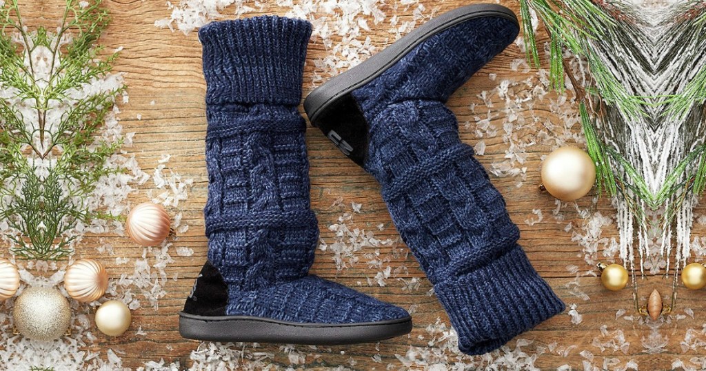 Navy colored MUK LUKS Shelley Slipper Boot