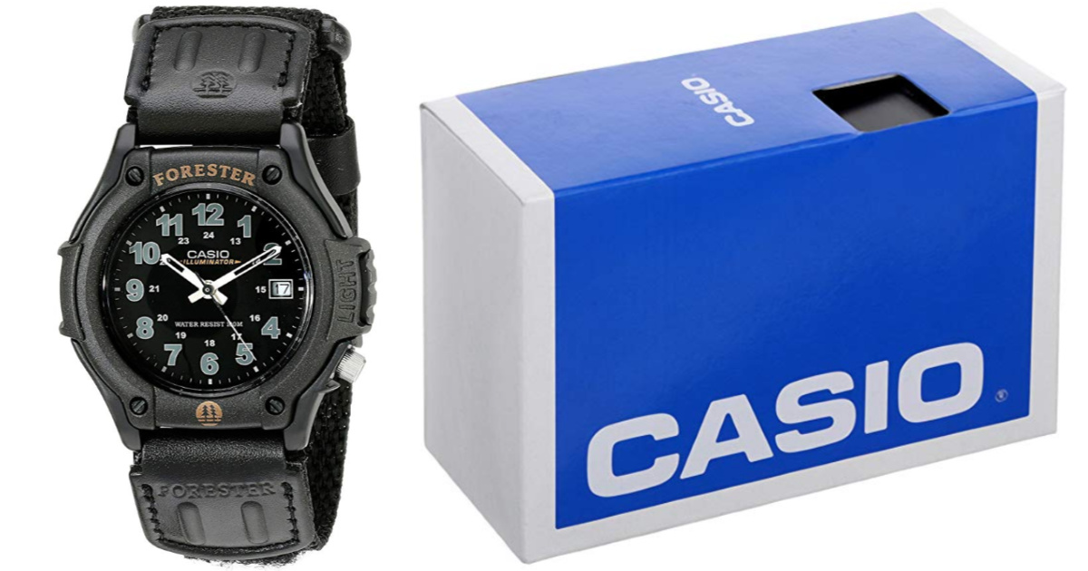 mens casio watch next to casio box