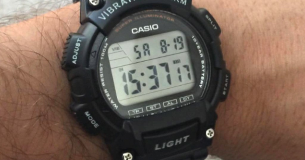 man wearing casio watch