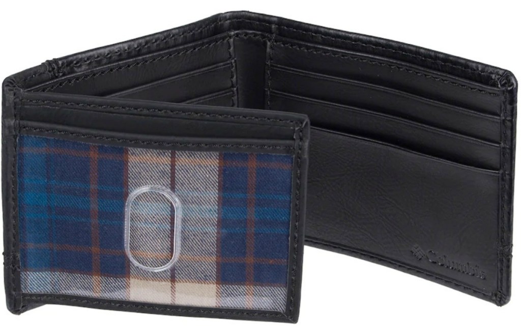 Men's tri-fold walled with plaid insert