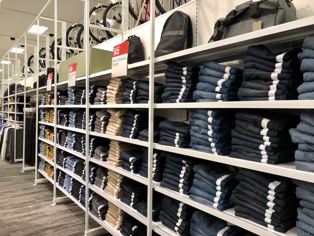 display of jeans at Target