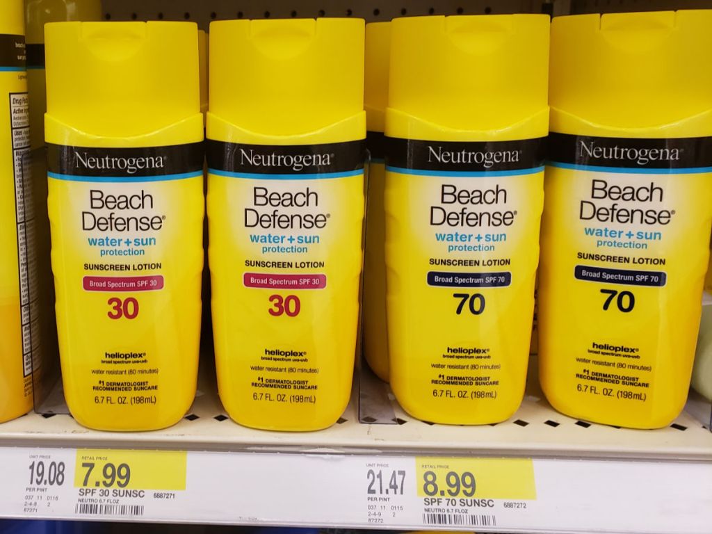 Neutrogena Beach Defense 30 sph Target shelf at Target