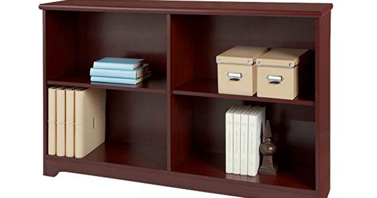 cherry wood 2-shelf bookcase