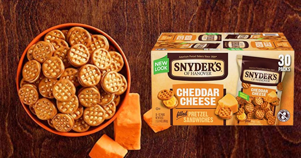 Snyder’s of Hanover Pretzel Sandwiches in a bowl and box