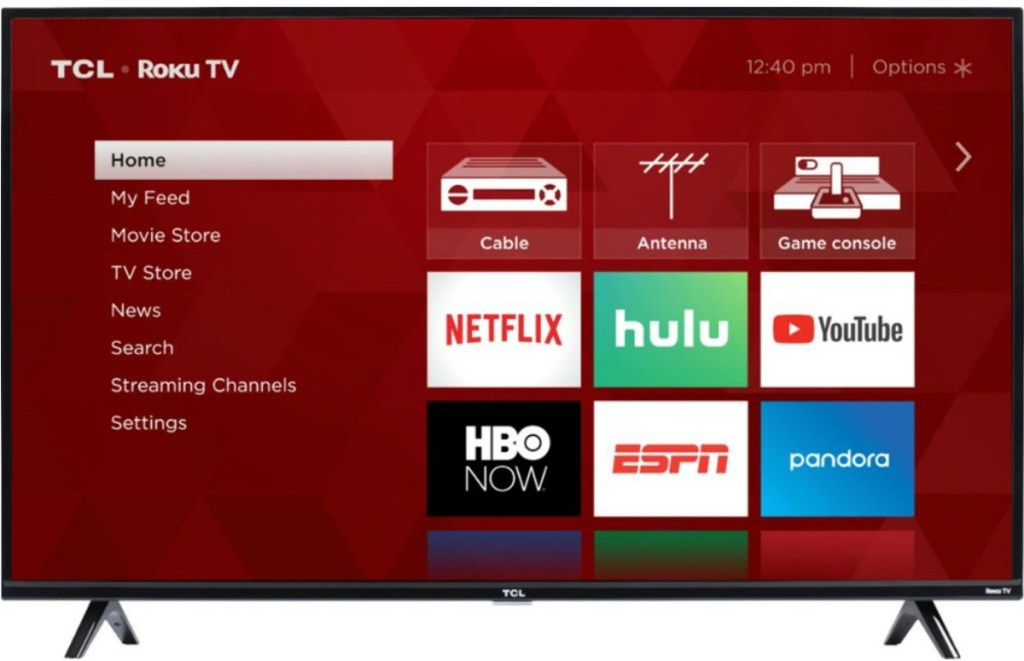 TCL TV with Roku display