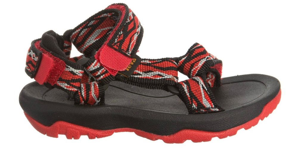 red and white teva sandals