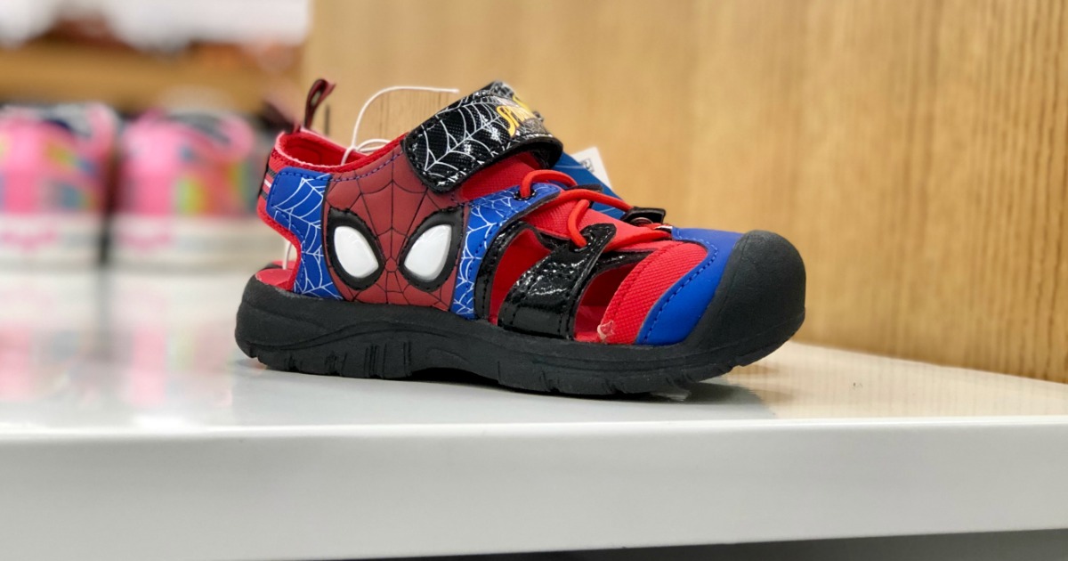 spiderman shoes on display at target