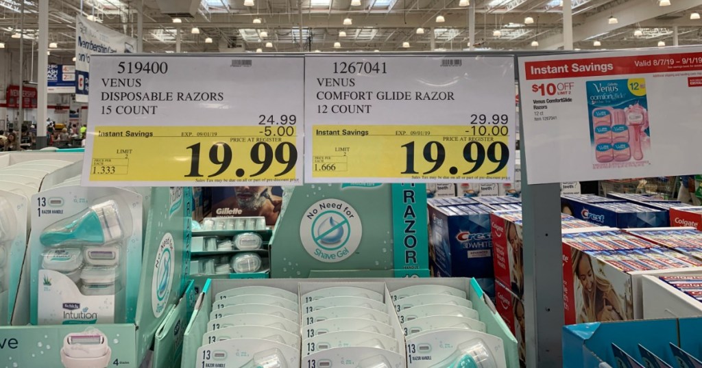 Venus Razor Signage Costco