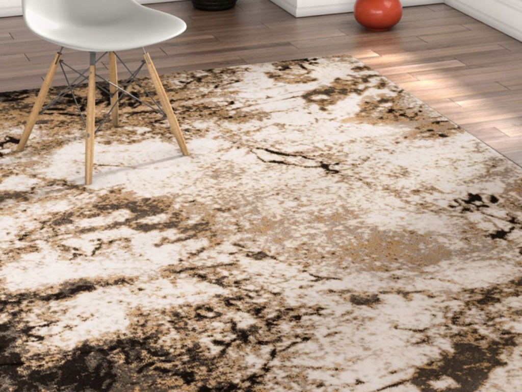 Well Woven Black & Beige Abstract Luxbury Rug