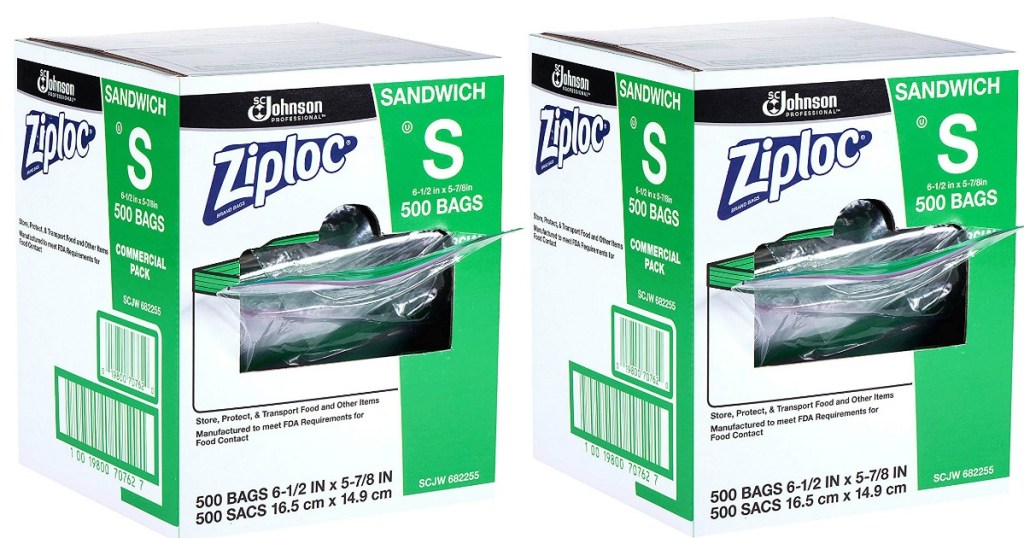 ziplock sandwich bags 500-count boxes