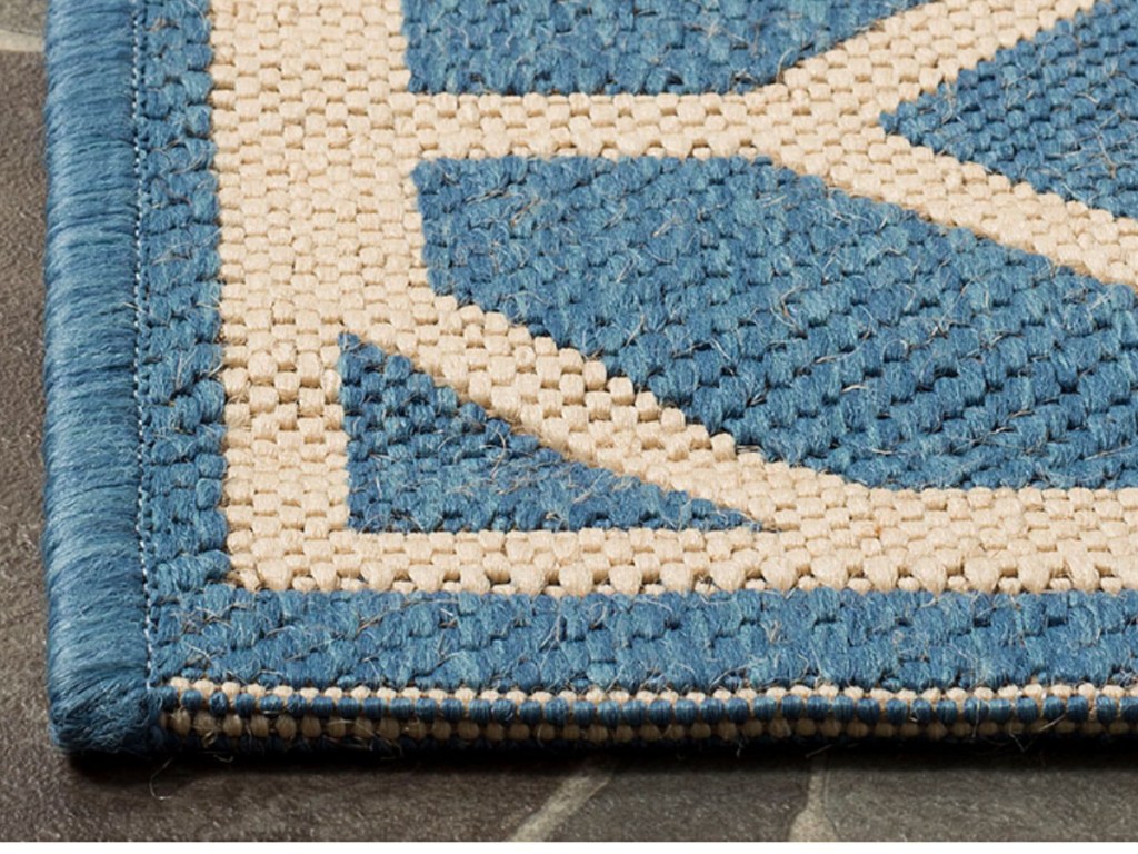 Zulily Blue & Cream Geometric Linden Rug 