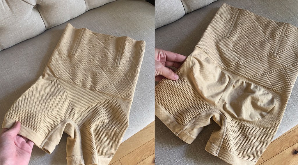 side by side of shapewear shorts from Amazon