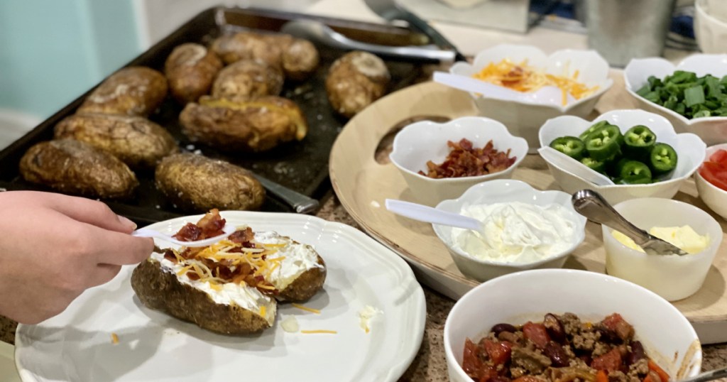 baked potato bar with chili