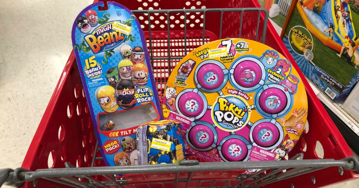 mighty beanz and pikmi pops toys in Target shopping cart