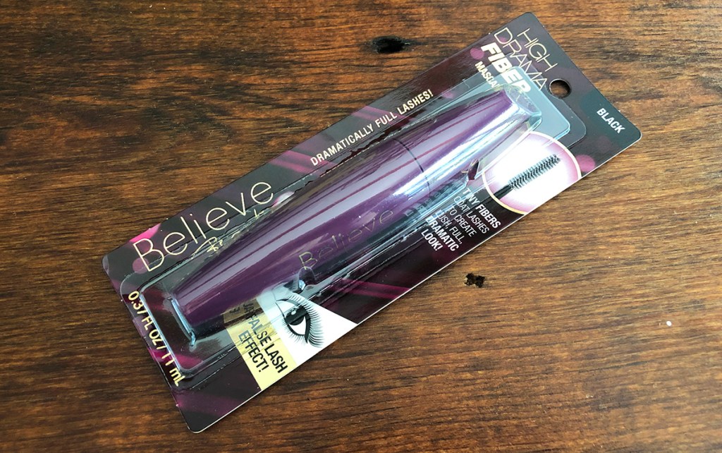 believe beauty from dollar general high drama fiber mascara