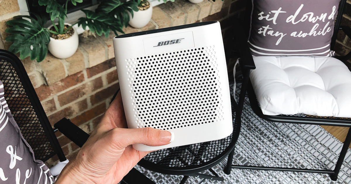 holding bose soundlink speaker