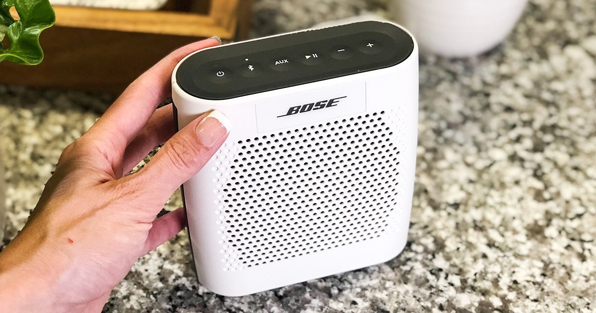 holding bose soundlink speaker