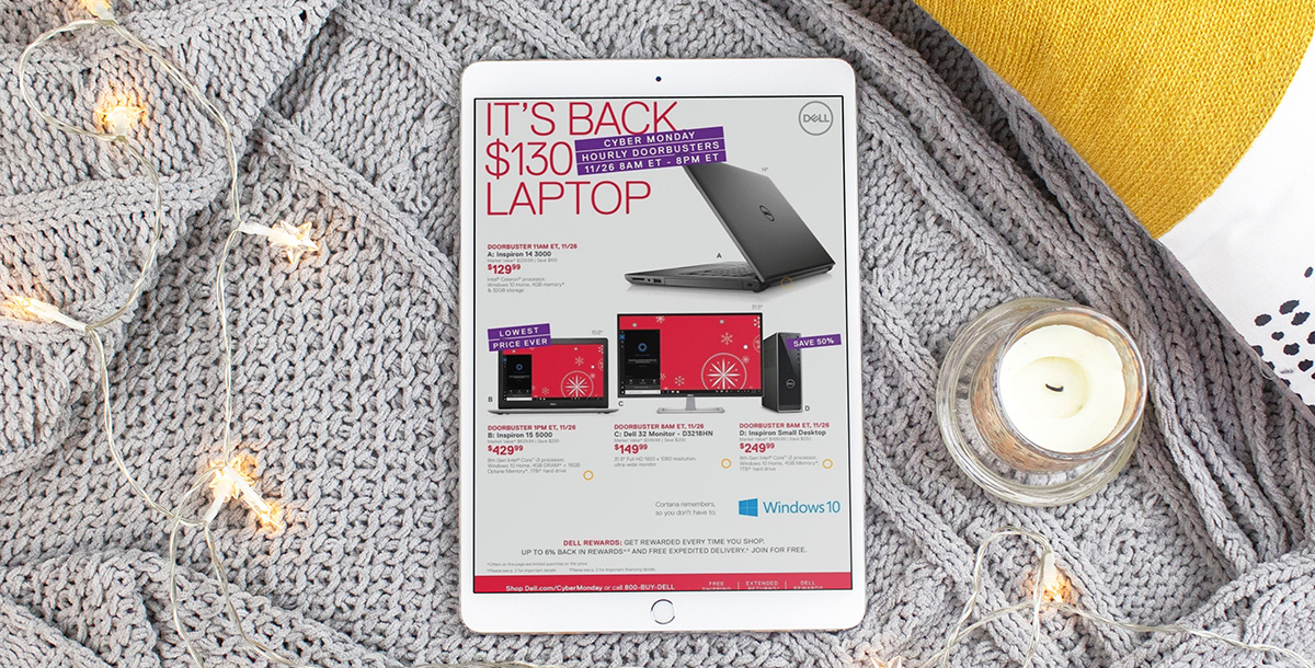 dell onlineputer cyber monday ad on ipad