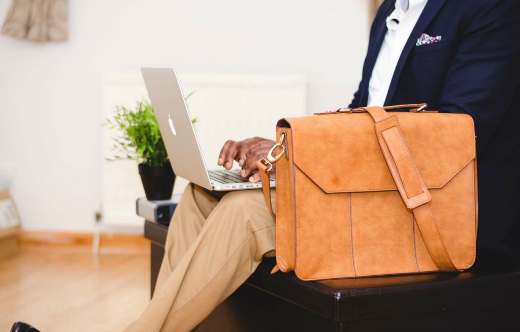 business man working on laptop