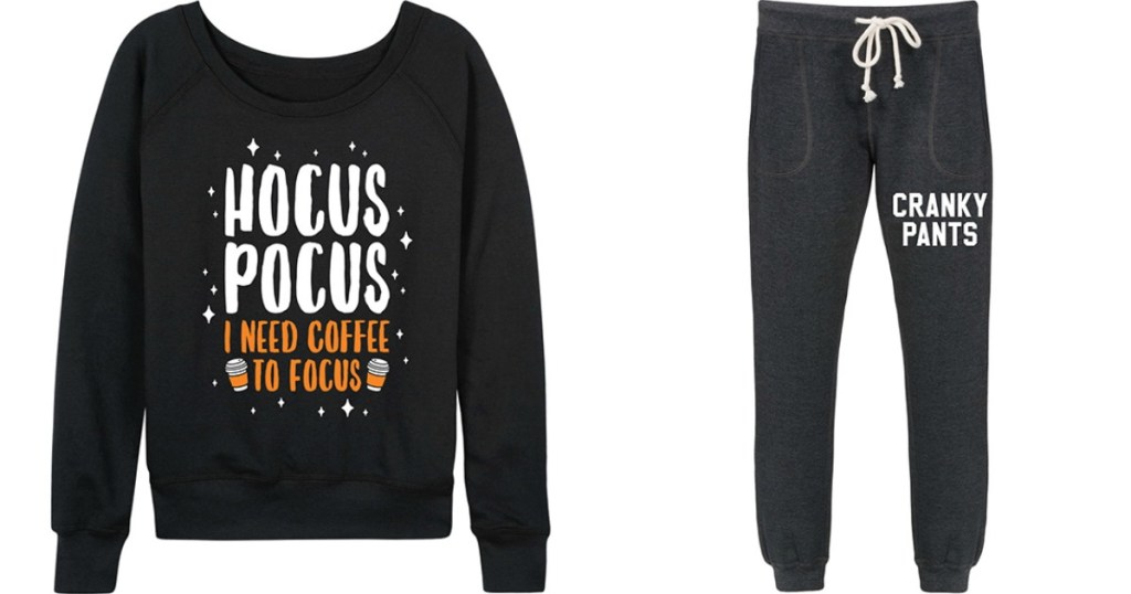 graphic sweatshirt and pants