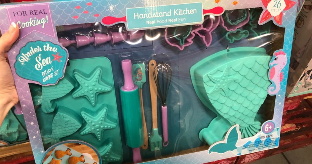 mermaid themed kids cooking set