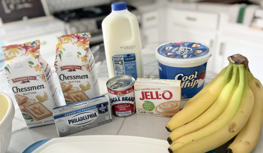 paula deen banana pudding ingredients including chessmen cookies