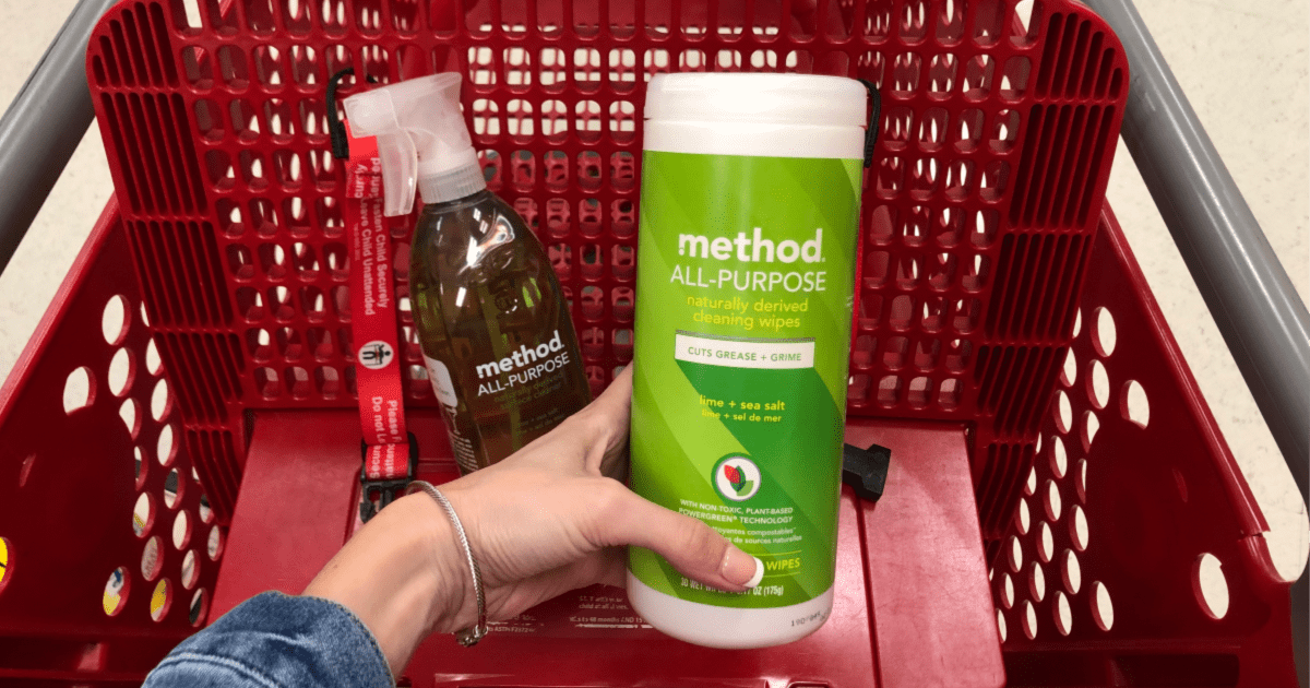 target cart with method all purpose spray and wipes