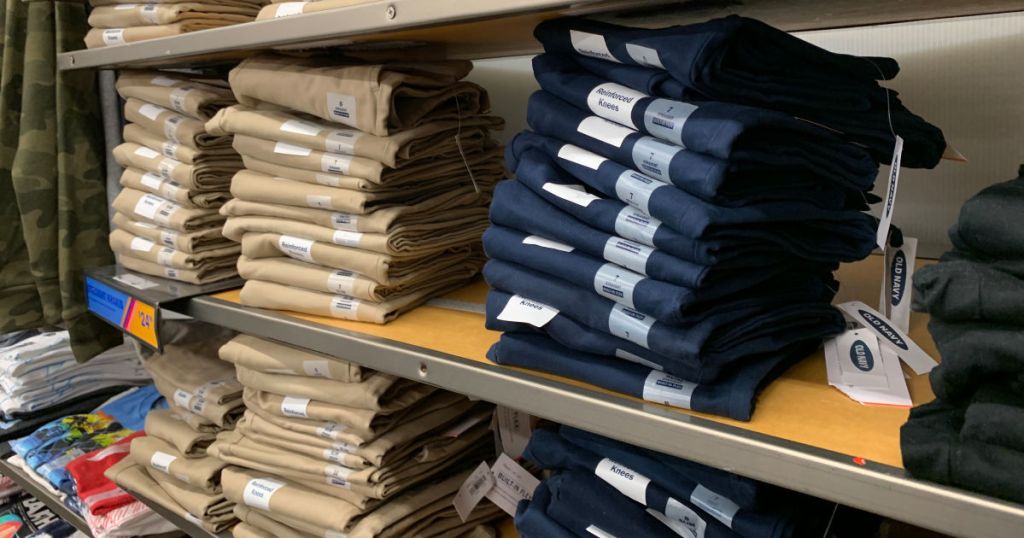 Old Navy Kids Uniform Pants on shelf