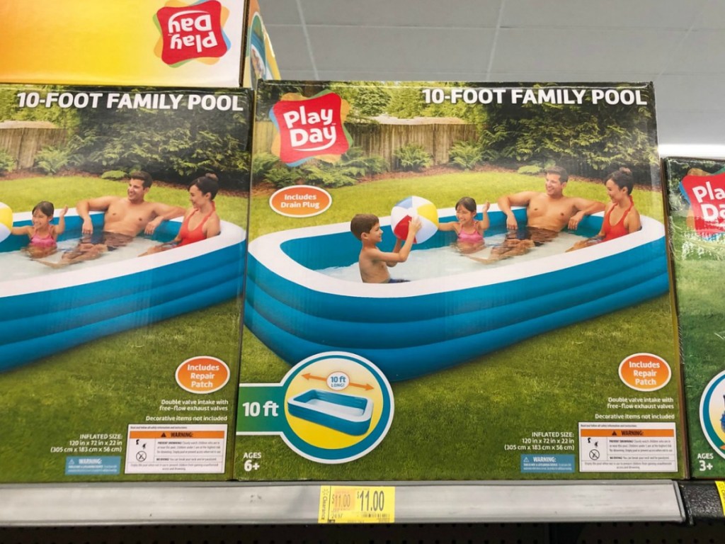 pool in box on shelf at store