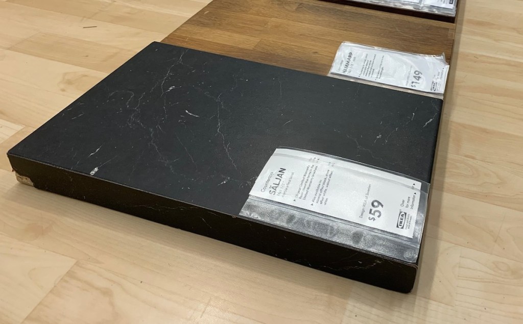 black marble countertop at ikea