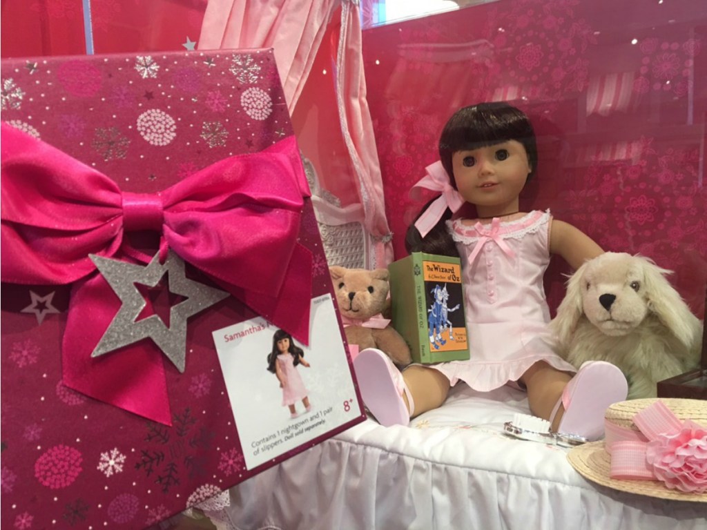 store with display of American girl doll