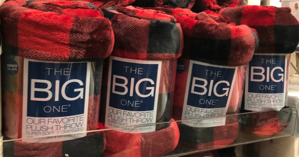 red plaid blanket in store display