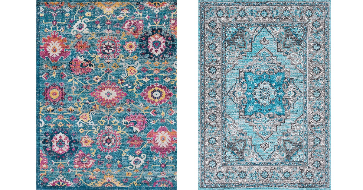 two patterned rugs