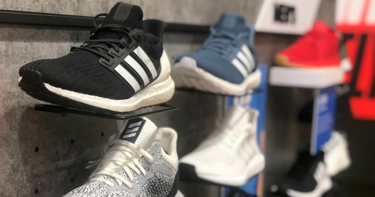 adidas shoes on display