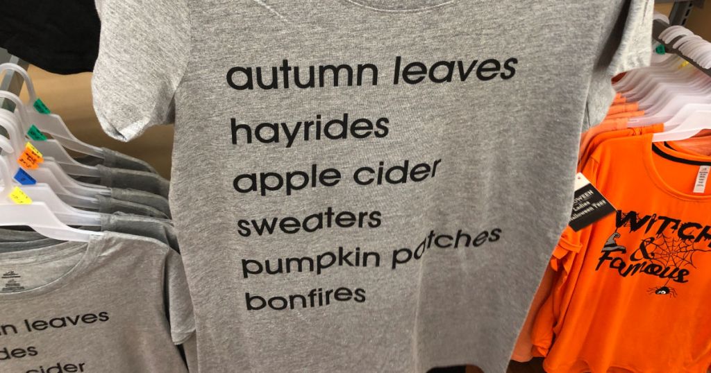 Autum leaves tee at walmart