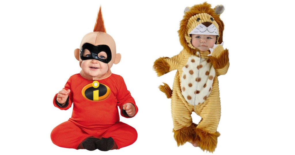 2 kids wearing target baby costumes