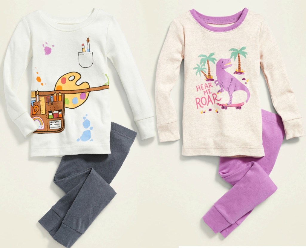 Two styles of baby girls pajamas from old navy