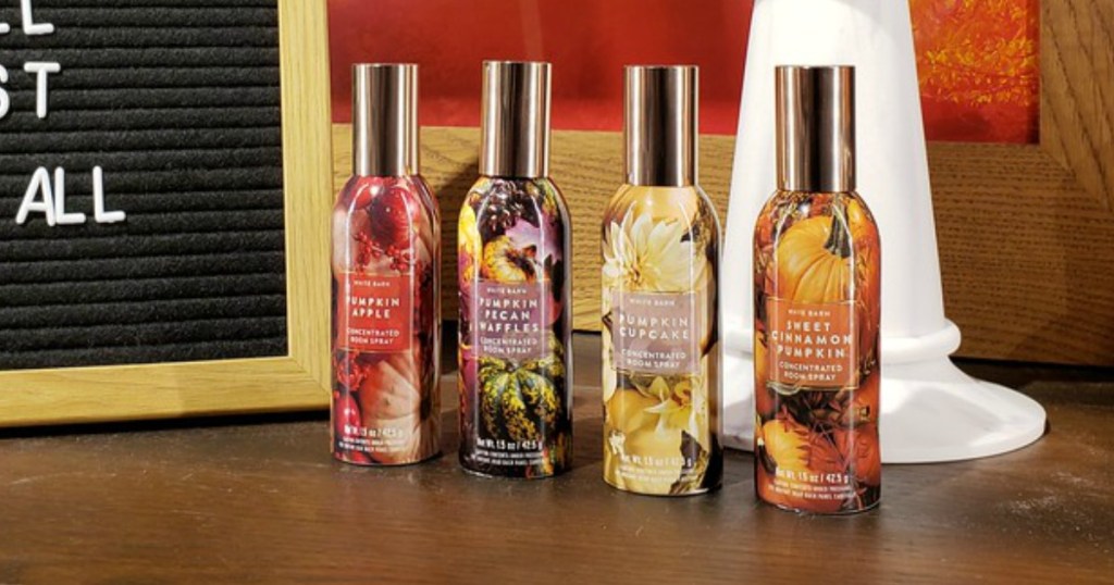 four Bath & Body Works room sprays