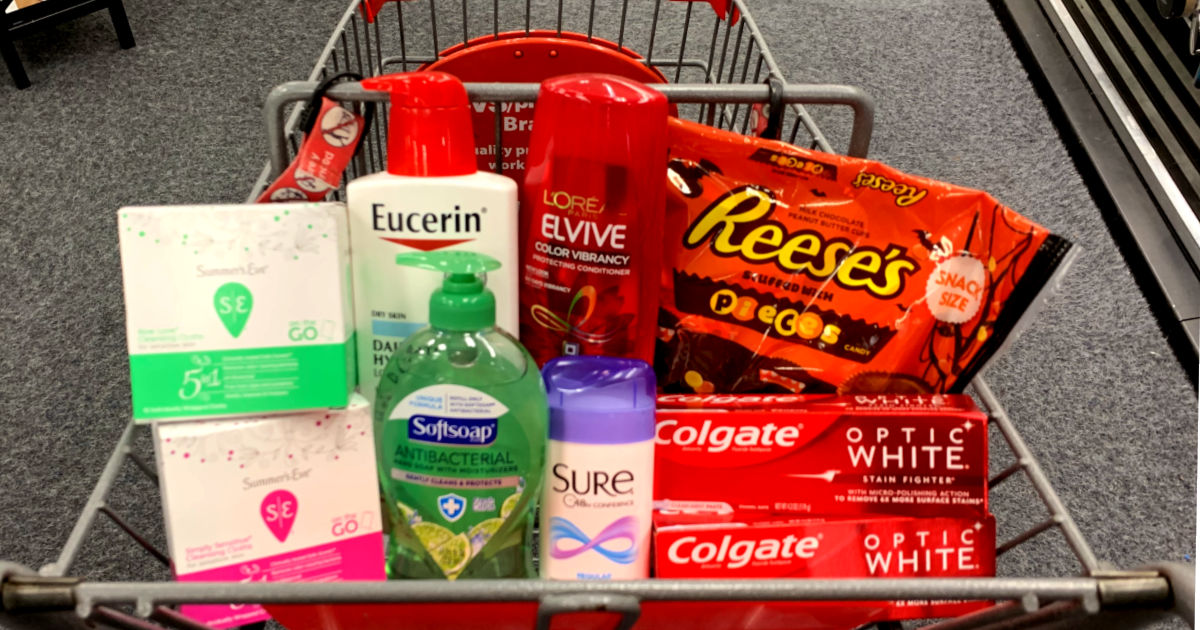 Products in a basket at CVS