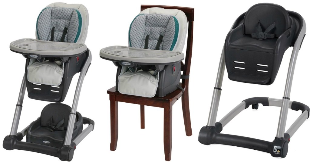 three views of the Graco convertible high chair