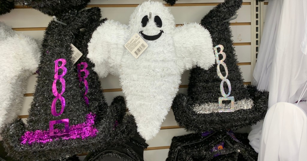 halloween tinsel decor at dollar tree