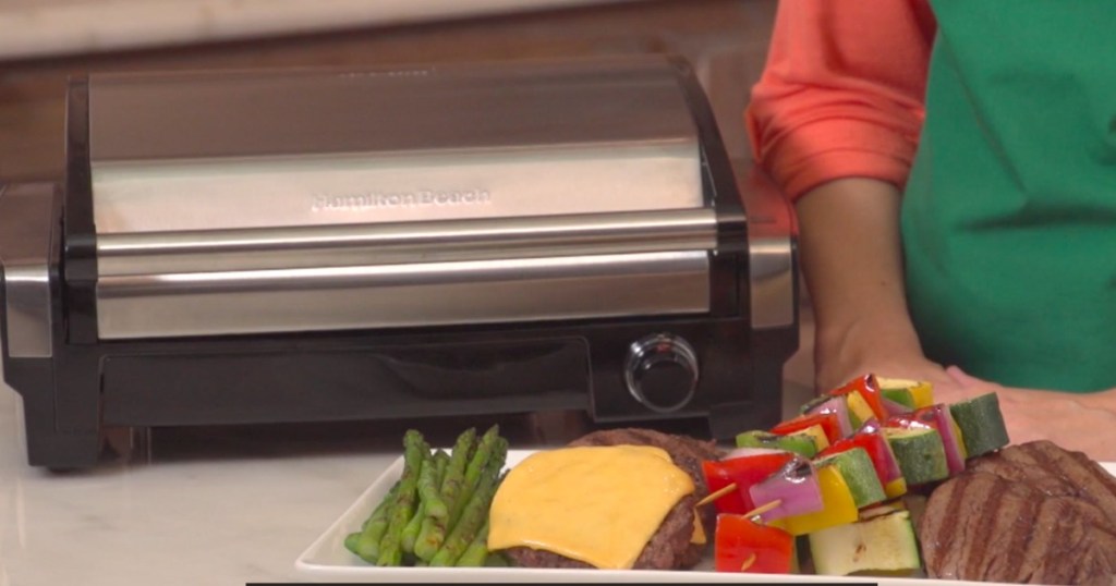 Hamilton Beach Searing Grill with veggies and steak!