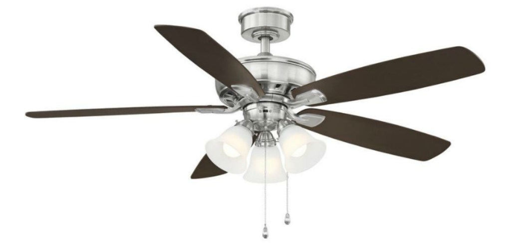 Hampton Bay Wellton LED Brushed Nickel DC Motor Ceiling Fan