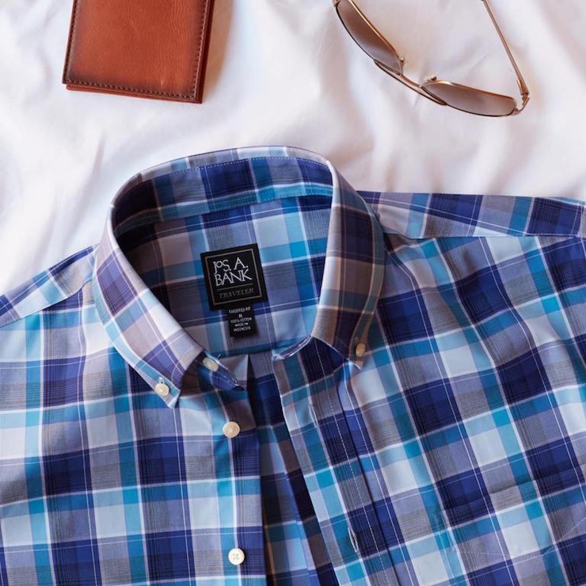 Jos. A. Bank Traveler Collection plaid shirt