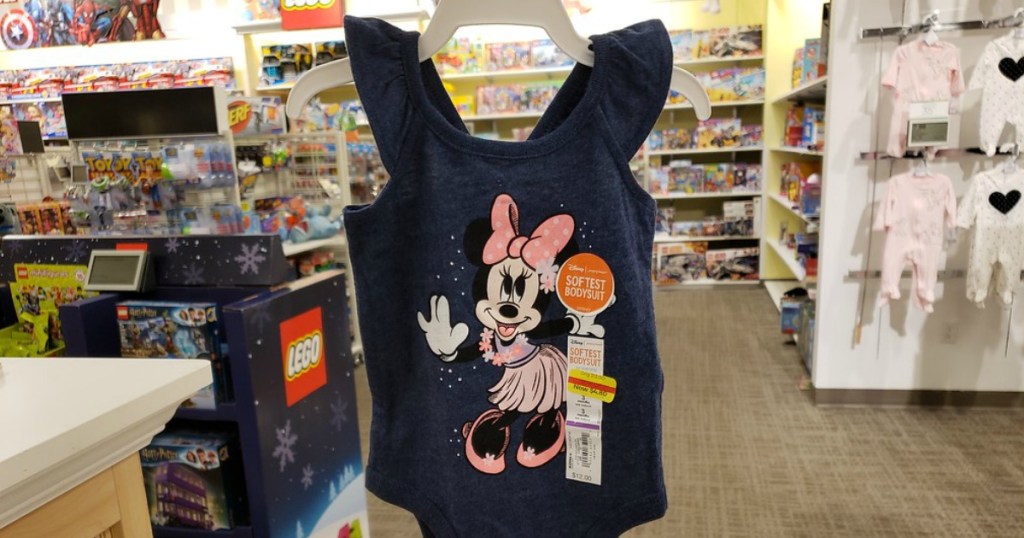 Jumping Beans Disney Minnie Mouse Body Suit hanging on a rack