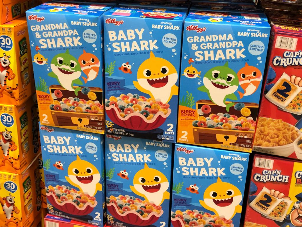 Kellogg's Baby Shark, Grandma & Grandpa Shark Cereal at sam's club