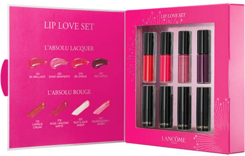 Lanonlinee brand lip set in hot pink box